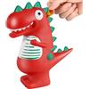 ALAMHI Salvadanaio Dinosauri per Bambini Apribile Grande, Contamonete in Plastica, Regalo Di Compleanno Giocattolo A Prova Di Caduta, Unico E Carino (Rosso)