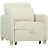 HOMCOM Poltrona Letto 3 in 1 Trasformabile con Funzione Letto, Ampia Seduta per Soggiorno, Beige | Aosom Italy