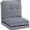 HOMCOM Poltrona da Pavimento Pieghevole in Velluto a Coste, Materassino da Pavimento con Schienale Regolabile in 5 Posizioni, 59x230x15 cm, Grigio | Aosom Italy