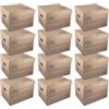 IDEA HOME STOREA Set 12 Scatole Portaoggetti con Coperchio e Manici, Scatole Archivio in Cartone Resistenti Impilabili con Pennarello, Organizer per Casa Ufficio Trasloco
