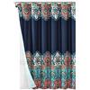 Lush Decor Bohemian Meadow - Tenda da doccia con rivestimento in Peva e anelli, set completo da 14 pezzi, 183 x 183 cm, arancione e turchese, Poliestere, Marina Militare, 72 Inches x 72 Inches