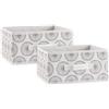 DII - Contenitori in tessuto per vivai, uffici e organizzazione domestica, realizzati per adattarsi a organizzatori cubi standard (28,9 x 27,9 x 14 cm) Starburst Gray - Set di 2