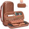 YK YOUNIK Younik Custodia per Switch 2 Custodia Rigida da Viaggio in Pelle PU Marrone