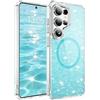 QIWEIQING Cover Magnetica per Samsung Galaxy S25 Ultra Compatibile con MagSafe, Custodia Clear Glitter Brillantini Ultra-Sottile Antiurto per Donne e Ragazze Case per Samsung S25 Ultra. Nero JY