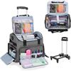 CURMIO Borsa per Insegnante con Ruote, Borsa da Lavoro Donna Insegnanti con Scomparto Organizzatore di File Espandibile, Grigio (Design Brevettato)
