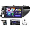Hikity 4+64GB Android 15 Autoradio per Toyota Hilux Pick Up AN120 2015-2020 con Wireless Carplay Android Auto, 10.1 Pollici Touch Screen con Navigatore GPS Bluetooth WiFi FM/RDS Retrocamera
