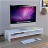 Henor Supporto Monitor Rialzo Tv Legno con ripiano intermedio 82 x 26.5 x 16 cm portata 50 kg Bianco