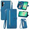 Fertuo Cover per Samsung Galaxy A57, Custodia a Libro in Pelle PU Flip Case con Porta Carte, Chiusura Magnetica e Cinturino [Disegni di Fiori] Portafoglio Interno Silicone Antiurto, Blu