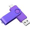 Yaxiny USB C Flash Drive 64GB 1 Stück, OTG USB C Pen Drive, USB 2.0 und USB C Flash Drive, Typ C Speicherstick für USB A+USB C Android Smartphone Metall Lila