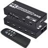 NINGKANGSHENG HDMI Matrix 3x2 4K 60Hz Matrix Switch 3 in 2 Out Switcher Splitter Box con estrattore EDID e telecomando IR, supporto Ultra 4K HDR, 3D/1080P, HDMI 2.0b, HDCP 2.2
