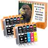 Starlet24 10x Cartucce Compatibili per Canon PGI-520 CLI-521 XXL