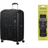 American tourister Ellipso 79 cm valigia rigida nero con cinghia bagaglio, black/grey