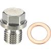 A ABSOPRO Tappo Coppa Olio Motore M12x1.5 Per BMW Serie 3 15-20 1 Pz | Argento, Acciaio Inox, M12x1.5, 21x17mm, OE 1239970430, Con Rondella, Per Mercedes-Benz S-Class 2006-2013, CLS 2005-2010