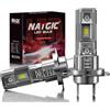 NATGIC Lampadina LED H7 Per Fari Auto, Senza Ventola Lampadina LED H7/H18, 16000LM 80W Mini formato 1:1 Bianco Luci 300% Luminosità,Per Fendinebbia/il faroanabbagliante, Confezione da 2
