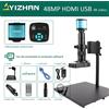 YIZHAN 48MP Microscopio digitale 4K Registrazione video USB HDMI Microscopio industriale Fotocamera 130/180X C-mount Lens Saldatura Riparazione