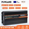 POWLAND Inverter Auto ad Alta Potenza 5KW 8KW 12KW, Onda Sinusoidale Pura, 50Hz/60Hz, Presa EU, da DC 12V a AC 220V 230V, Inverter per Veicoli con LED
