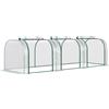 Outsunny Mini serra da giardino a tunnel per pomodori 3L x 1L x H m in acciaio ad alta densità anti-UV con 3 finestre e telo avvolgibile verde e trasparente con zip