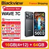 BLACKVIEW Smartphone Blackview WAVE 7C, schermo HD+ IPS da 6,56'', batteria 5000 mAh, 16 GB (4+12) + 64 GB, processore Unisoc, fotocamere 32MP + 13MP, 4G, Android 16, Dual SIM
