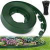 Ediesi, Bordura per giardino 10 m flessibile, bordo aiuole plastica resistente 5 mm, bordatura giardino per prato vialetti, installazione facile con 30 picchetti (Verde, 10 metri)