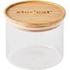 Mastrad - Barattolo di stoccaggio - Collegato Stor'Eat - Vetro borosilicato resistente - Protegge dall'umidità - Coperchio ermetico - Colore bambù - Senza BPA - 600 ml