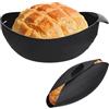 AMONENZ 3 in 1 Stampi per Pane, Nero Stampo in Silicone Ovale, Pieghevole Stampo per Pane in Cassetta, Resistente a Temperature Fino a 260°c, per Cuocere, Mescolare e Cucinare