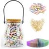 Prmape 101 Pezzi Capsule Lettere Messaggio, Morandi Trasparente Capsule Messaggio in una Bottiglia con Cuore di Vetro, Capsule Messaggi Divertenti per Anniversario Compleanno San Valentino