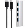 Belkin hub USB 3.0 a 4 porte con cavo USB-C, argento F4U088vf