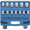 BGS technic BGS set di chiavi a bussola esagonali a trazione quadrata 6,3 mm (1/4"), 12,5 mm (1/2") pollici dimensioni 24 pezzi - 2246
