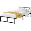 en.casa Letto in metallo 'Meran' Letto in metallo Struttura letto Letto singolo 90 x 200 cm Acciaio Nero