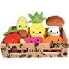 JEMINI Scatola di frutta e verdura con 6 morbidi peluche +/- 17 cm
