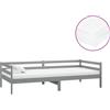 vidaXL Letto da giorno con materasso 90x200 cm grigio in legno di pino massiccio