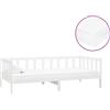vidaXL Letto da giorno con materasso 90x200 cm in legno di pino massiccio bianco