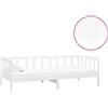 vidaXL Letto da giorno con materasso 90x200 cm in legno di pino massiccio bianco