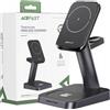 Acefast Caricabatterie Wireless Qi 15W per Iphone (con Magsafe), Apple Watch e Apple Airpods Stand Supporto Magnetico Nero (E3 Nero)