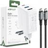Acefast 2W1 Gan 65W Usb Tipo C / Caricatore Usb, adattatore Hdmi 4K@60Hz (Kit con cavo) Bianco (A17 Bianco)