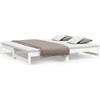 vidaXL Letto da giorno allungabile bianco 2x(100x200) cm in legno di pino massiccio