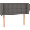 vidaXL Testiera con orecchie grigia 103x23x78/88 cm in Pelle finta