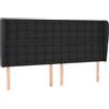 vidaXL Testiera con orecchie Nero 203x23x118/128 cm Pelle finta