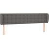 vidaXL Testiera con orecchie grigio 163x23x78/88 cm in Pelle finta