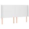 vidaXL Testiera con orecchie Bianca 203x23x118/128 cm Pelle finta