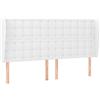 vidaXL Testiera con orecchie Bianca 203x23x118/128 cm Pelle finta