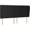 vidaXL Testiera con orecchie Nero 183x23x118/128 cm Pelle finta