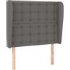 vidaXL Testiera con orecchie Grigio 83x23x118/128 cm Pelle finta