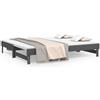 vidaXL Letto da giorno allungabile grigio 2x(80x200) cm in legno di pino massiccio