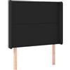 vidaXL Testiera con orecchie Nero 103x16x118/128 cm Pelle finta
