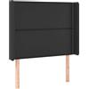 vidaXL Testiera con orecchie Nero 103x16x118/128 cm Pelle finta