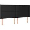 vidaXL Testiera con orecchie Nero 183x16x118/128 cm Pelle finta