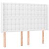 vidaXL Testiera con orecchie Bianca 147x16x118/128 cm Pelle finta