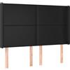 vidaXL Testiera con orecchie Nero 147x16x118/128 cm Pelle finta