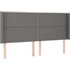 vidaXL Testiera con orecchie Grigio 203x16x118/128 cm Pelle finta